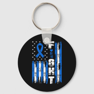 Fight Ataxia Awareness Patriotic USA American Flag Keychain