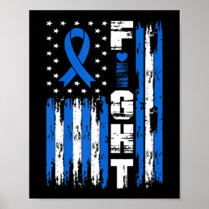 Fight Ataxia Awareness Patriotic USA American Flag Poster