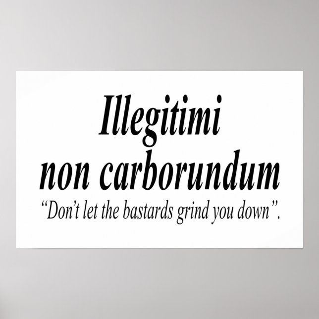 FIGHT BACK Illegitimi non carborundum is a mockLat Poster (Front)