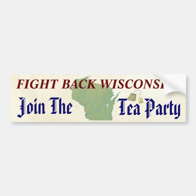 Fight Back Wisconsin Join the Tea Party Bumper Sticker (Front)