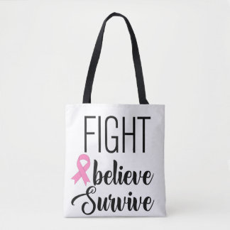 Fight & Believe Cancer Tote Bag