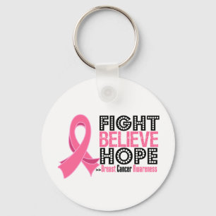 Fight Believe Hope - Breast Cancer Keychain