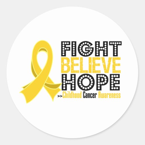 Fight Believe Hope _ Childhood Cancer Classic Round Sticker