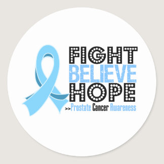 Fight Believe Hope - Prostate Cancer Classic Round Sticker