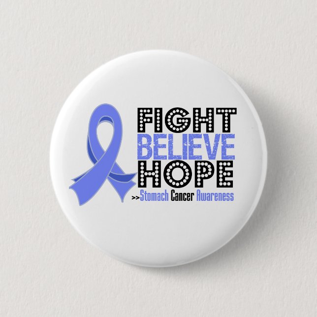 Fight Believe Hope - Stomach Cancer Pinback Button (Front)