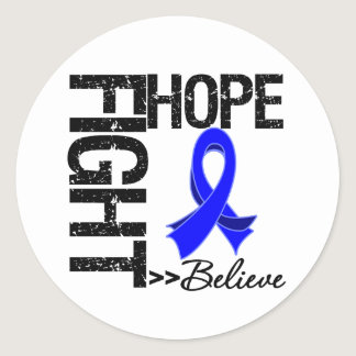 Fight Believe Hope v2 Colon Cancer Classic Round Sticker
