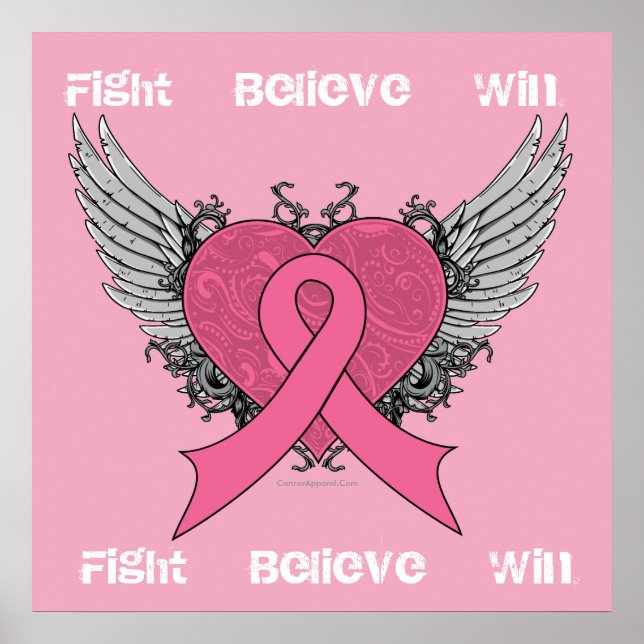 Fight Believe Win - Breast Cancer Poster (Front)