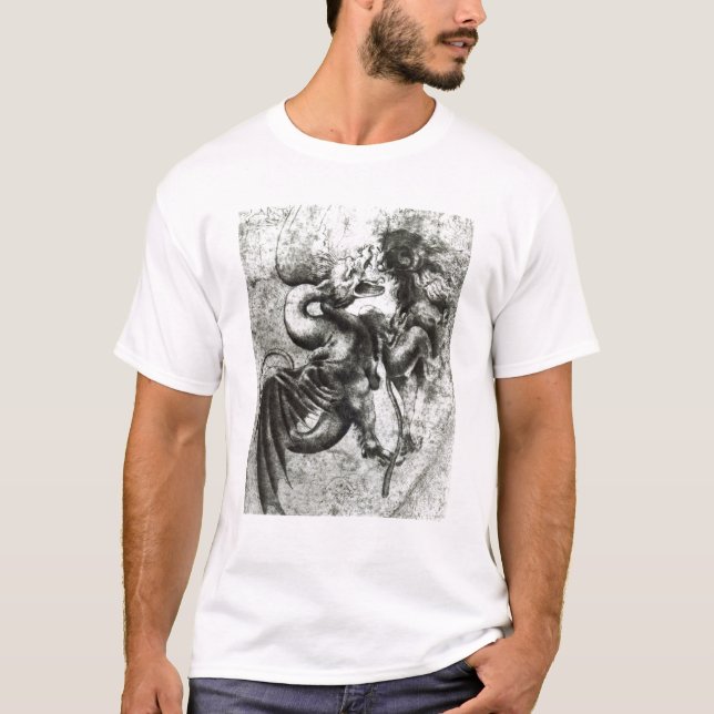 Fight between a Dragon and a Lion T-Shirt (Front)