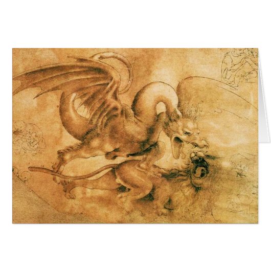 FIGHT BETWEEN DRAGON AND LION CARDS (Front Horizontal)