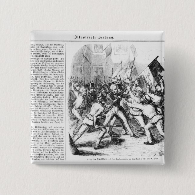 Fight between the Republicans & Parliament Pinback Button (Front)