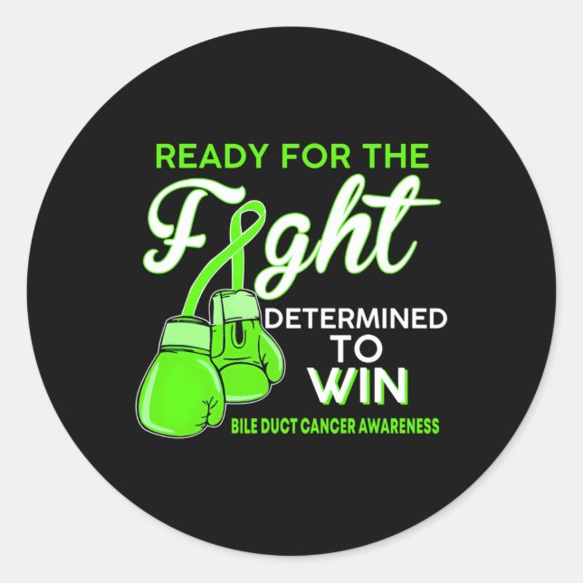 Fight Bile Duct Cancer Awareness Green Butterfly  Classic Round Sticker (Front)