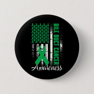 Fight Bile Duct Cancer Awareness Kelly Green Ribbo Button