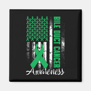Fight Bile Duct Cancer Awareness Kelly Green Ribbo Magnet