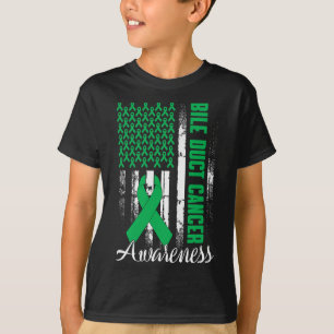 Fight Bile Duct Cancer Awareness Kelly Green Ribbo T-Shirt
