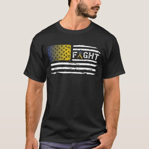 Fight Bladder Cancer American Flag Vintage T_Shirt