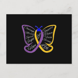 Fight Bladder Cancer Awareness Butterfly Announcement Postcard