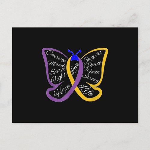 Fight Bladder Cancer Awareness Butterfly Announcement Postcard