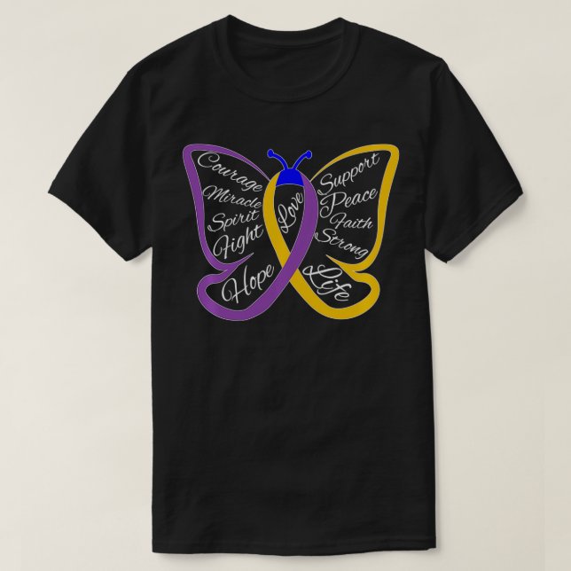 Fight Bladder Cancer Awareness Butterfly Pullover  (Design Front)