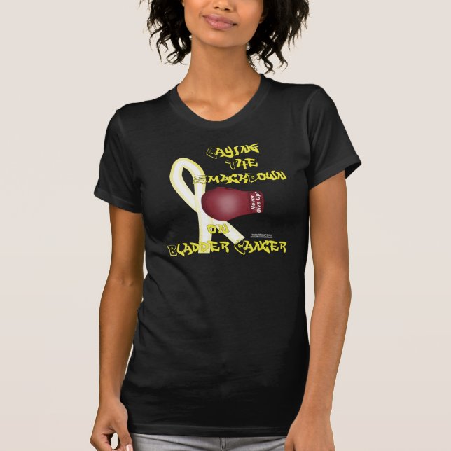 Fight Bladder Cancer Ladies Twofer T-Shirt (Front)