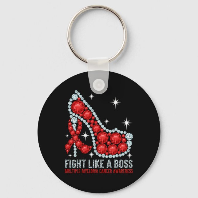 Fight Blood Cancer Like A Boss Multiple Myeloma Aw Keychain (Front)