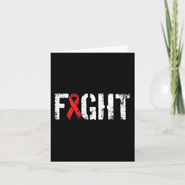 Fight Blood Cancer- Military-Style Red Awareness R Card (Front)
