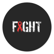 Fight Blood Cancer- Military-style Red Awareness R Classic Round Sticker