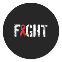 Fight Blood Cancer- Military-Style Red Awareness R Classic Round Sticker