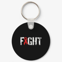 Fight Blood Cancer- Military-Style Red Awareness R Keychain