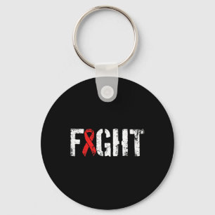 Fight Blood Cancer- Military-Style Red Awareness R Keychain
