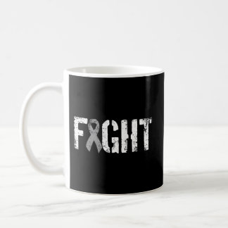 Fight Brain Cancer Gray Tumor Awareness Ribbon Coffee Mug