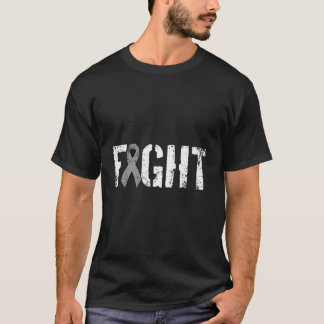 Fight Brain Cancer Gray Tumor Awareness Ribbon T-Shirt