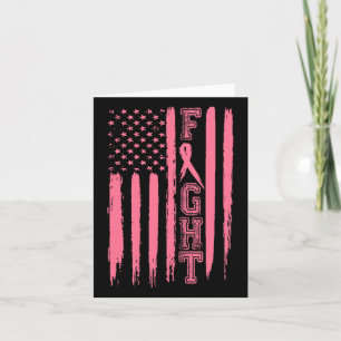 Fight Breast Cancer American Flag Breast Cancer Su Card