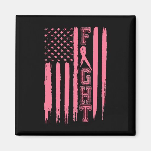 Fight Breast Cancer American Flag Breast Cancer Su Magnet