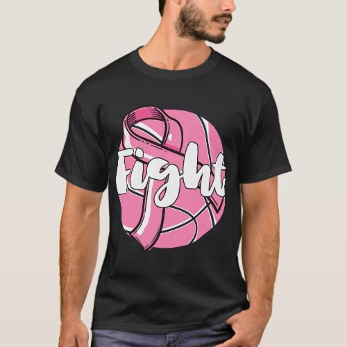 Fight Breast Cancer Awareness Basketball Player Ba T_Shirt