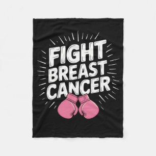 Fight Breast Cancer Awareness Boxing Gloves Fleece Blanket