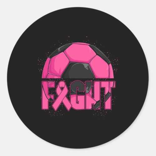 Fight Breast Cancer Awareness Day Fighter Pink Rib Classic Round Sticker