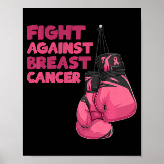 Fight Breast Cancer Awareness Month Boxing Gloves  Poster