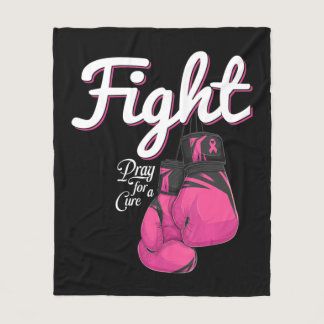 Fight Breast Cancer Awareness Pink Boxing Glove Fi Fleece Blanket