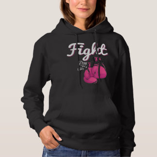 Fight Breast Cancer Awareness Pink Boxing Glove Fi Hoodie