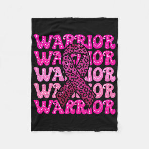 Fight Breast Cancer Awareness Warrior Pink Ribbon Fleece Blanket