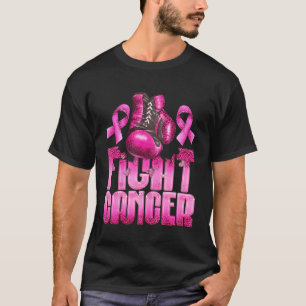 Fight Breast Cancer Boxing Gloves Daisy Pink T-Shirt
