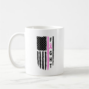 Fight Breast Cancer Flag Coffee Mug