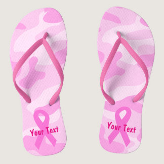 Fight Breast Cancer Pink Camo Flip Flops