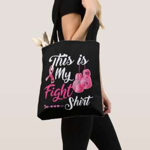 Fight Breast Cancer Pink Ribbon Fighter Boxing Tote Bag