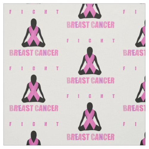 Fight breast cancer_ pink ribbon on a womans body fabric