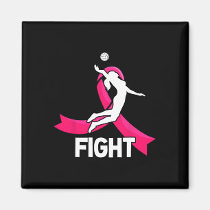 Fight Breast Cancer Volleyball Pink Ribbon Awarene Magnet