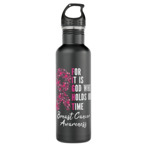 FIGHT Breast Cancer Warrior Pink Ribbon Stainless Steel Water Bottle