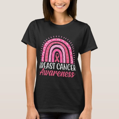 fight breast survivor women rainbow breast cancer  T_Shirt