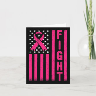 Fight Breast Warrior American Flag Breast Cancer A Card