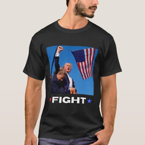 Fight Bullet Proof Donald Trump 2024 Fight Fight F T_Shirt